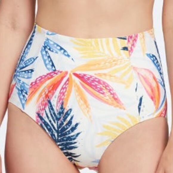 CALIA Powersculpt High Rise Swim Bikini Bottom Multi Palm XS NEW - Picture 8 of 9